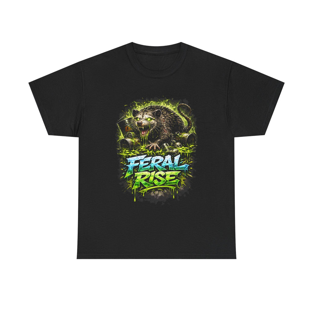 Feral Rise Graphic Tee — Fierce Raccoon Streetwear T‑Shirt