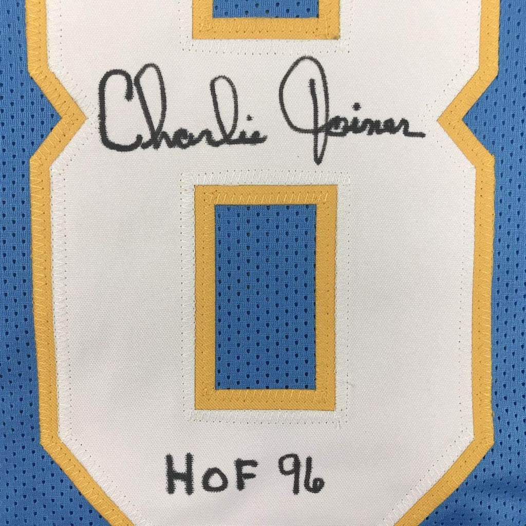 Autographed/Signed Charlie Joiner HOF 96 San Diego Powder Blue Football Jersey JSA COA