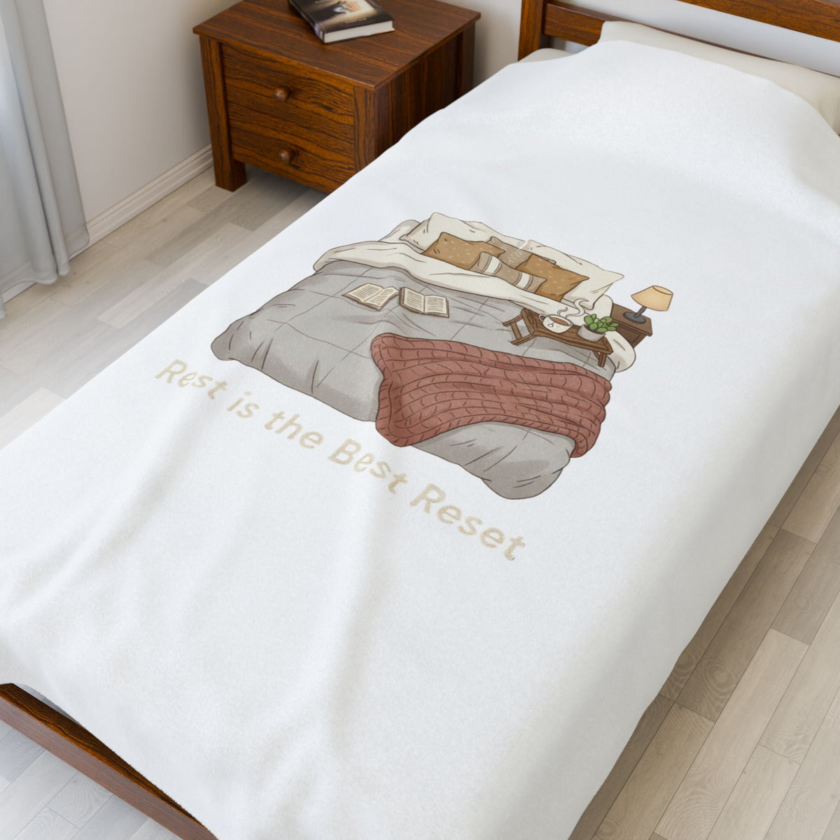 Rest Is the Best Rehab Velveteen Blanket | sleepy humor, nap club