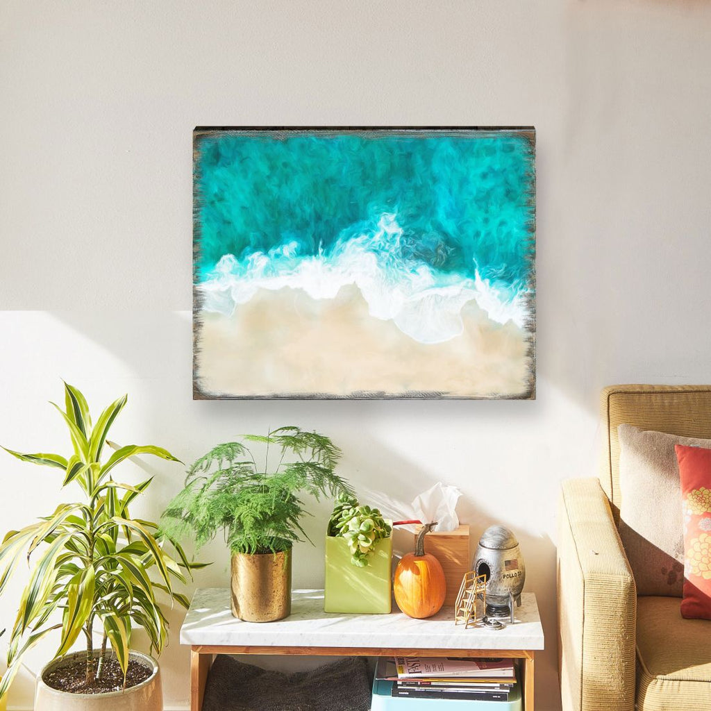 Ocean Shore Art Wooden Wall Art by Nature Wonders - Nature Wildlife Decor  - 95398B