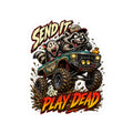 Send It or Play Dead Off-Road Sticker — Tough Raccoon Jeep Mud Racing Decal