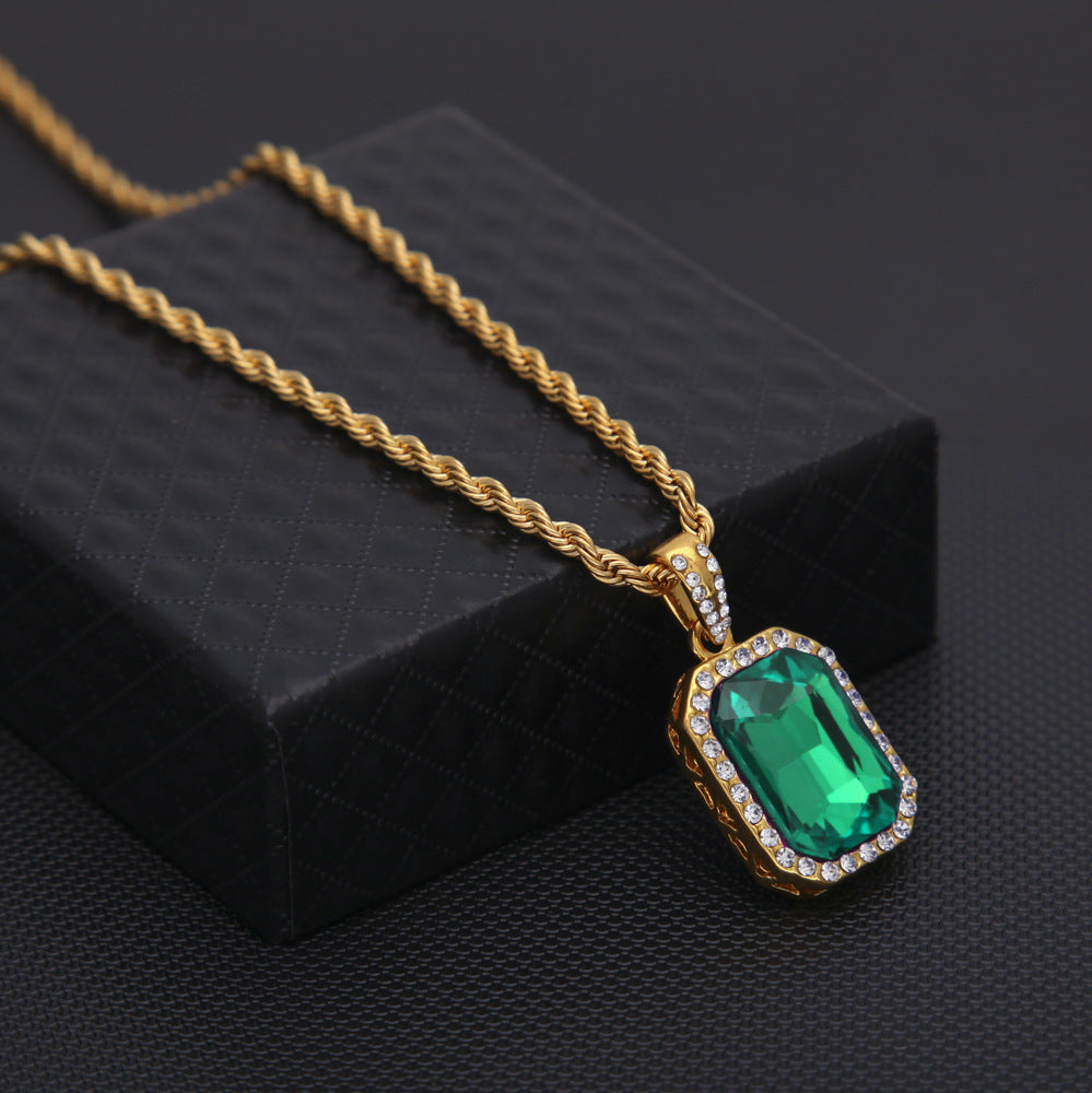 Hip-Hop Mini Diamond Pendant Necklace