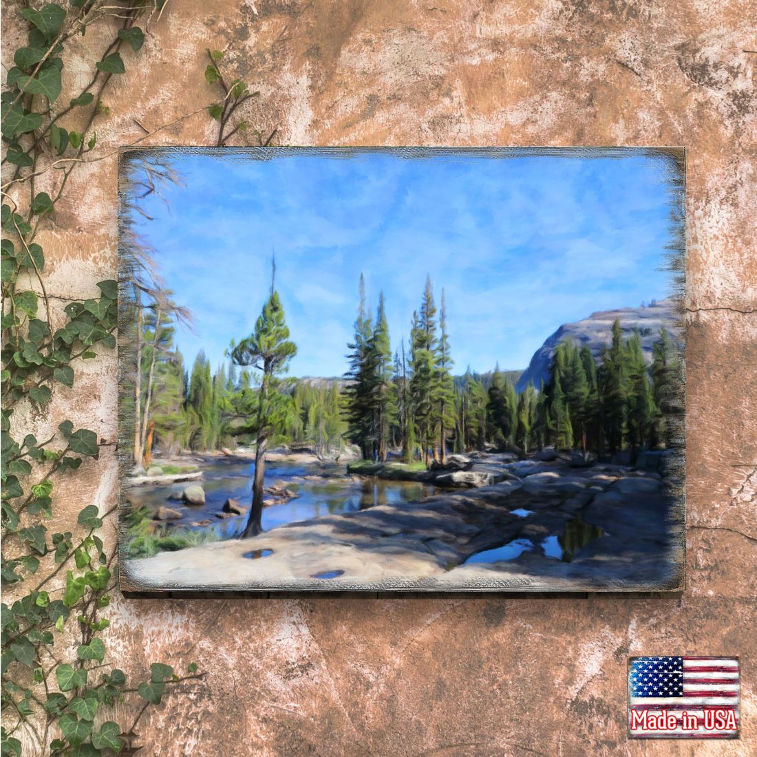 In the Mountains Art Wooden Wall Art by Nature Wonders - Nature Wildlife Decor  - 95404B