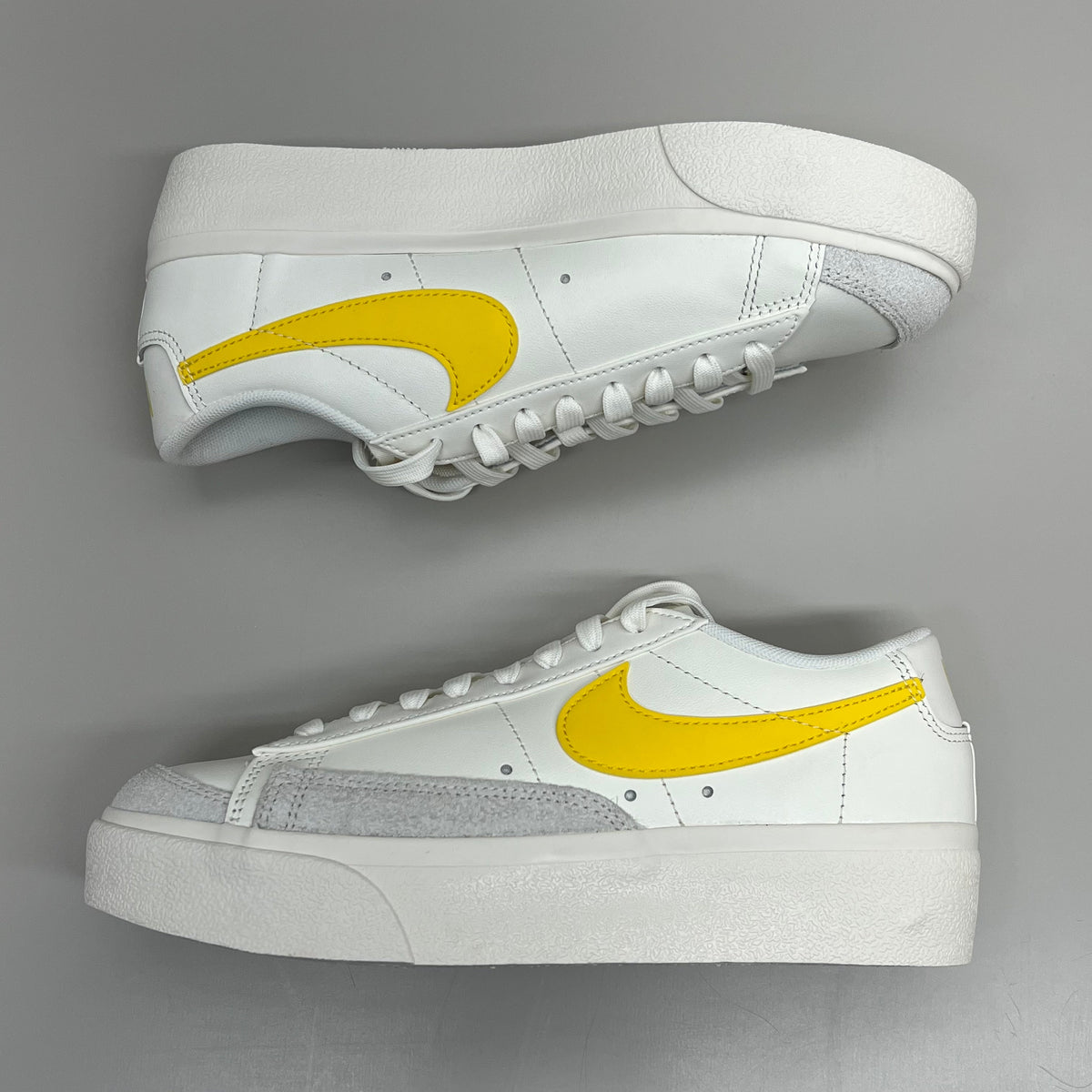 NIKE Shoes Blazer Low Cut Platform Sneaker Sz Women's 10.5 Men's 9 Yellow/Grey/White