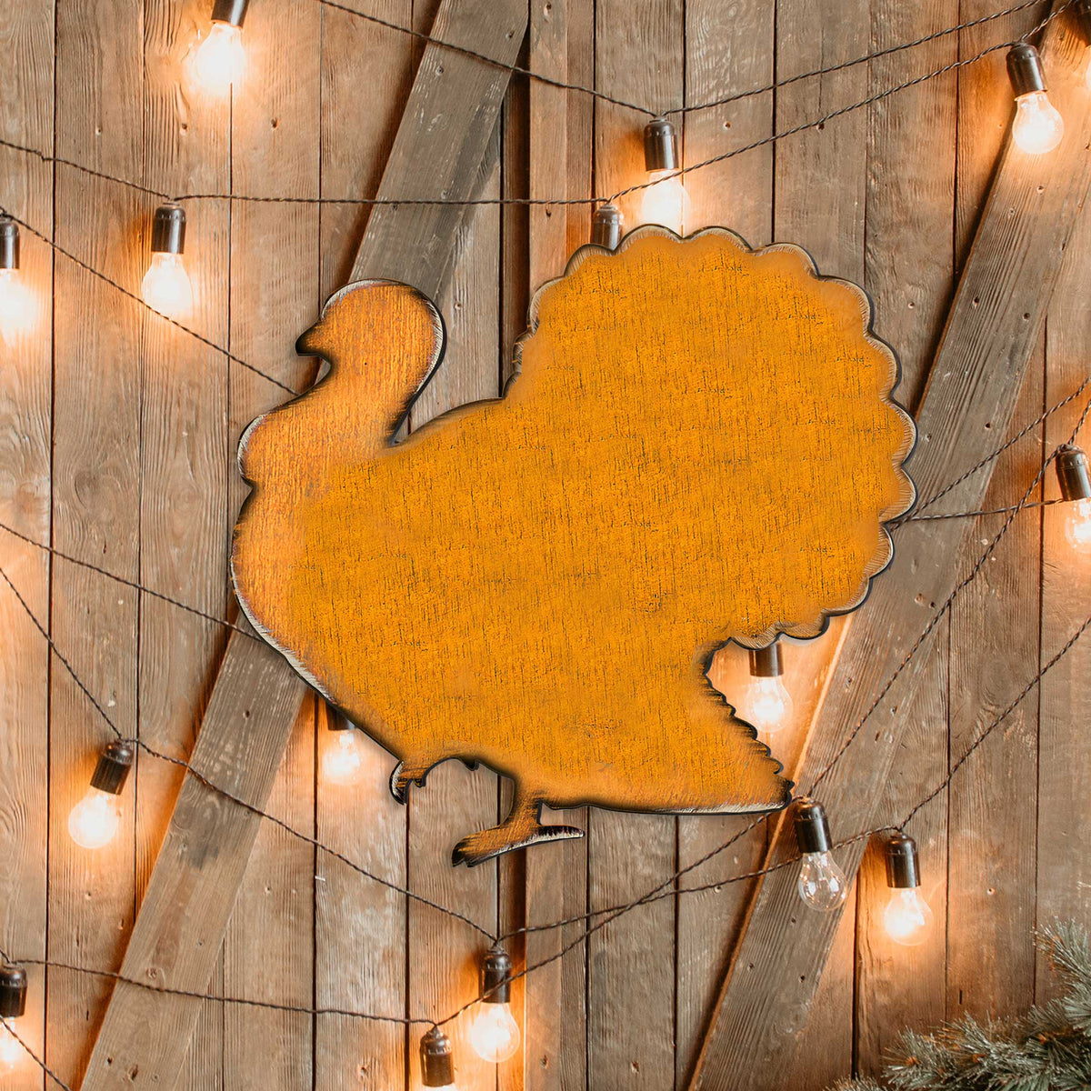 Rustic Turkey Holiday Door Decor by Nature Wonders - Thanksgiving Decor - 99154H