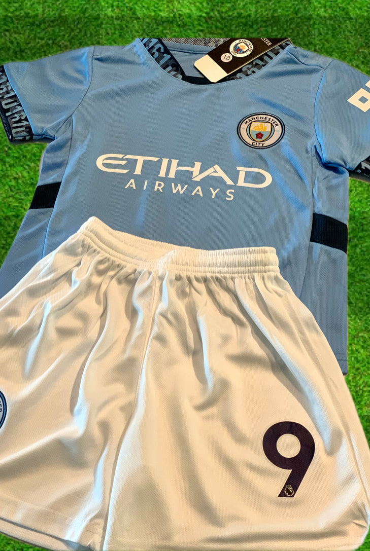 Erling Haaland Kids Soccer Jersey Manchester City Youth Toddler