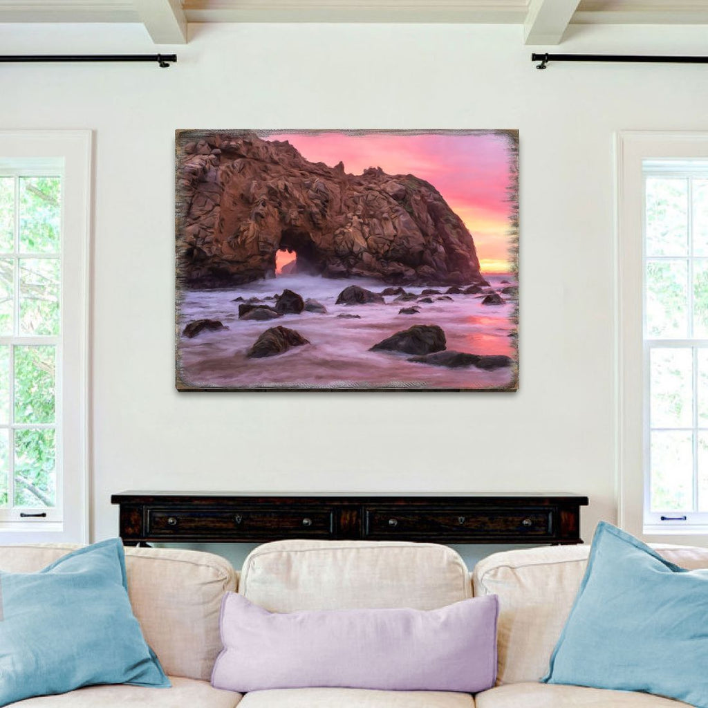 Ocean Sunset Art Wooden Wall Art by Nature Wonders - Nature Wildlife Decor  - 95403B