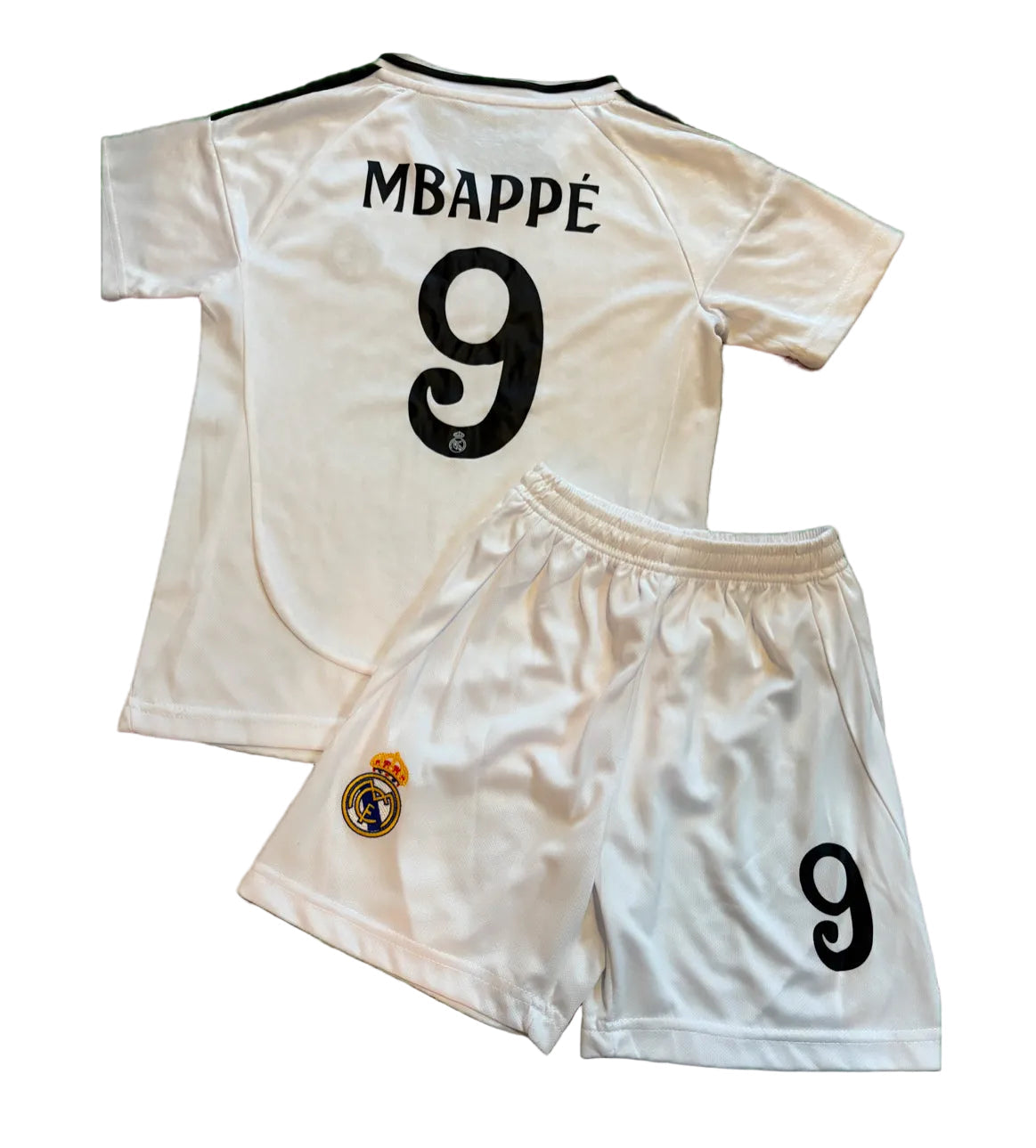 Kylian Mbappe Real Madrid White Home Jersey Toddler/Youth Soccer Jersey Kids Kit