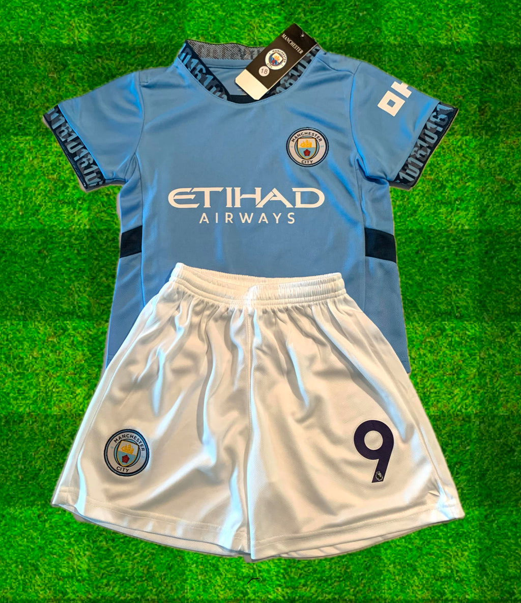 Erling Haaland Kids Soccer Jersey Manchester City Youth Toddler