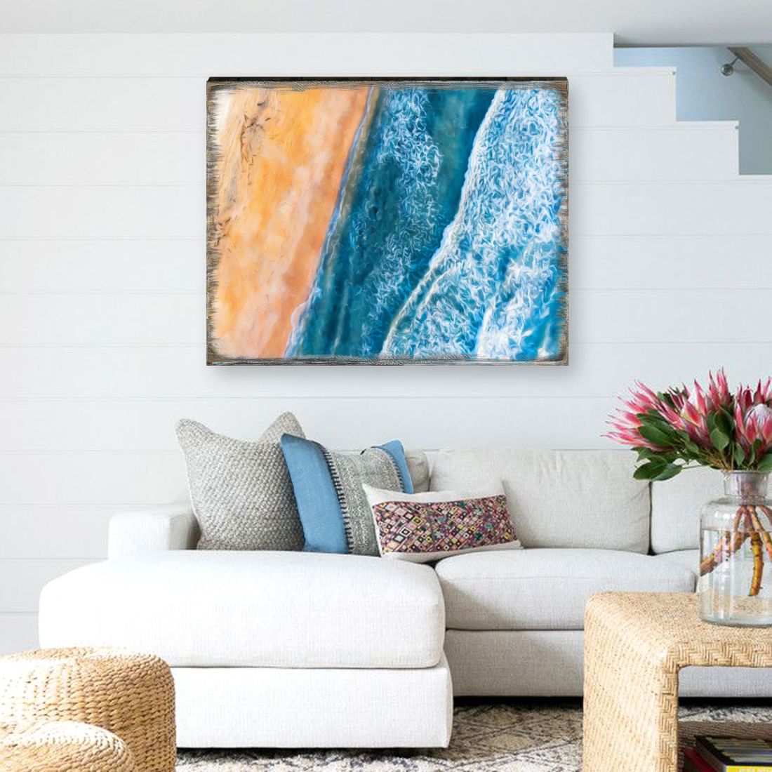 Ocean Shore Art Wooden Wall Art by Nature Wonders - Nature Wildlife Decor  - 95399B