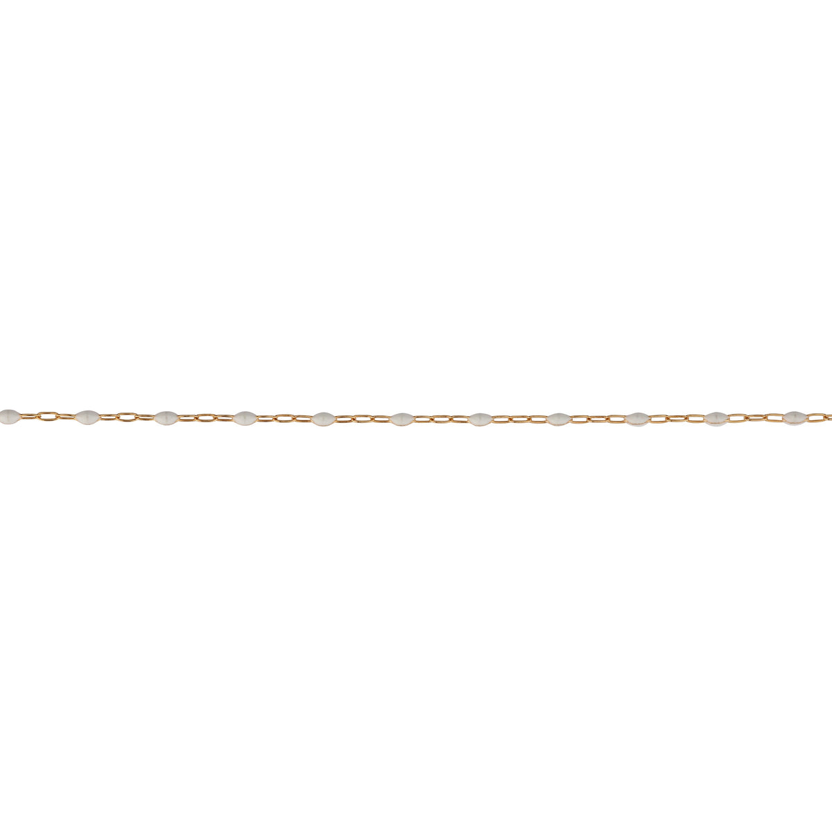 Pure White Paperclip Enamel Gold Fill Chain, 1.5MM, Chain for Permanent Jewelry