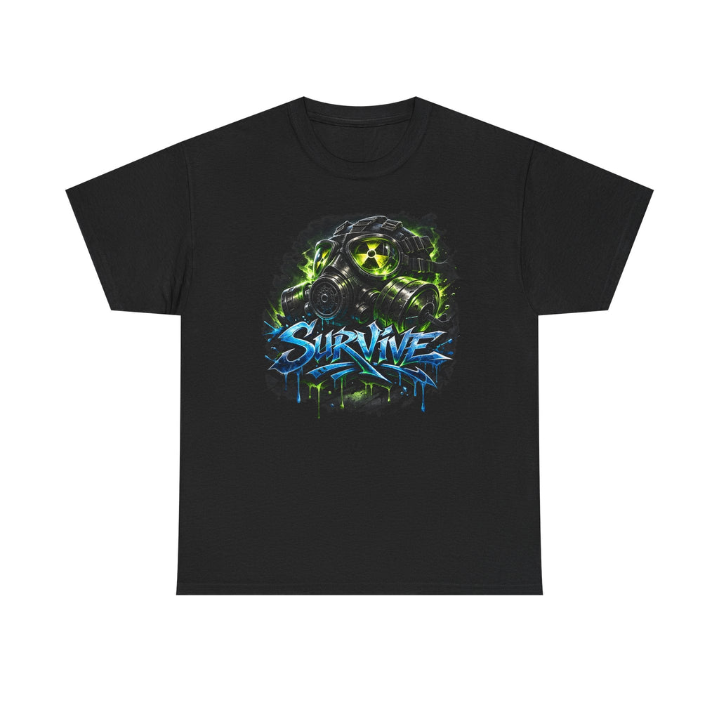 Survive Gas Mask T-Shirt — Post-Apocalyptic Gaming Tee