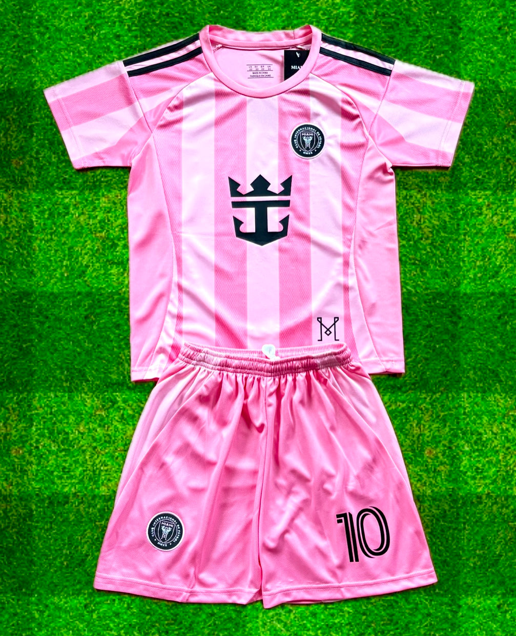 New Pink Lionel Messi Home Kids Soccer Jersey Pink Set of 2 | Toddler & Youth