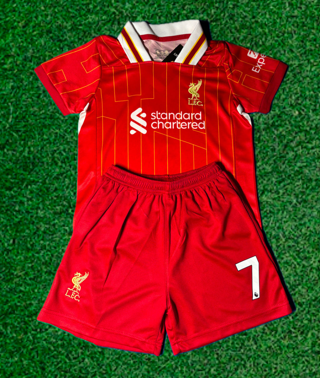 Luis Diaz 7 Liverpool Kids Jersey Set Soccer Football Toddler Youth Uniform Kit