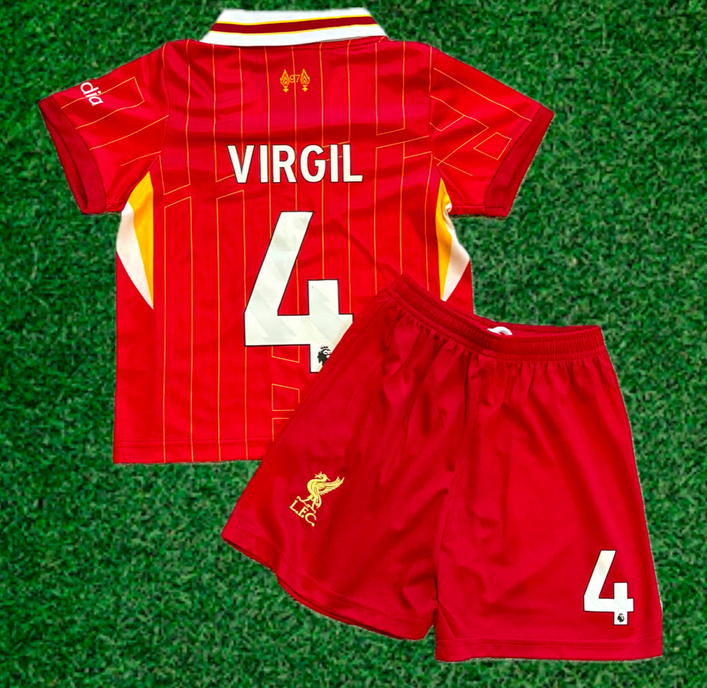 Virgil van Dijk Liverpool Kids Jersey Set Soccer Football Toddler Youth Tshirt