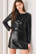 MIDNIGHT DISCO BLACK SEQUIN CROPPED JACKET
