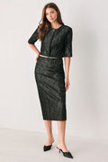 NOIR LACE AFFAIR BLACK/NUDE LACE PENCIL SKIRT