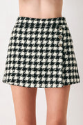 PARIS HOUNDSTOOTH BLACK/WHITE SKORT