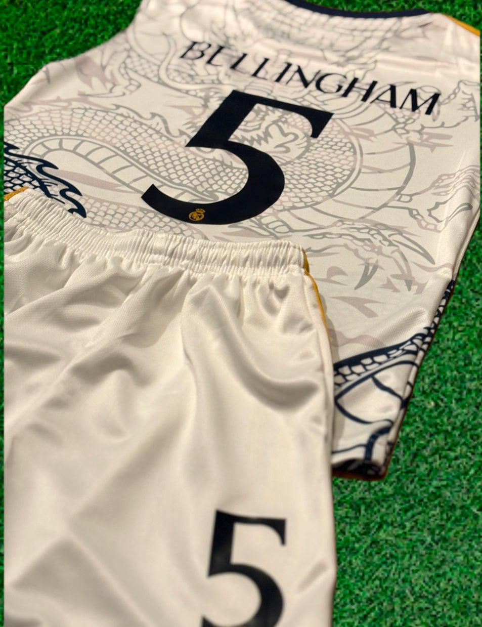 Bellingham Home Dragon Edition Kids Soccer Kit - Real Madrid 2 Piece Set