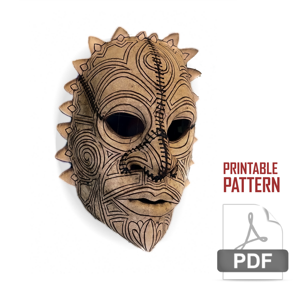 Leather Tribal Mask Printable Pattern Bundle — Intermediate + Advanced