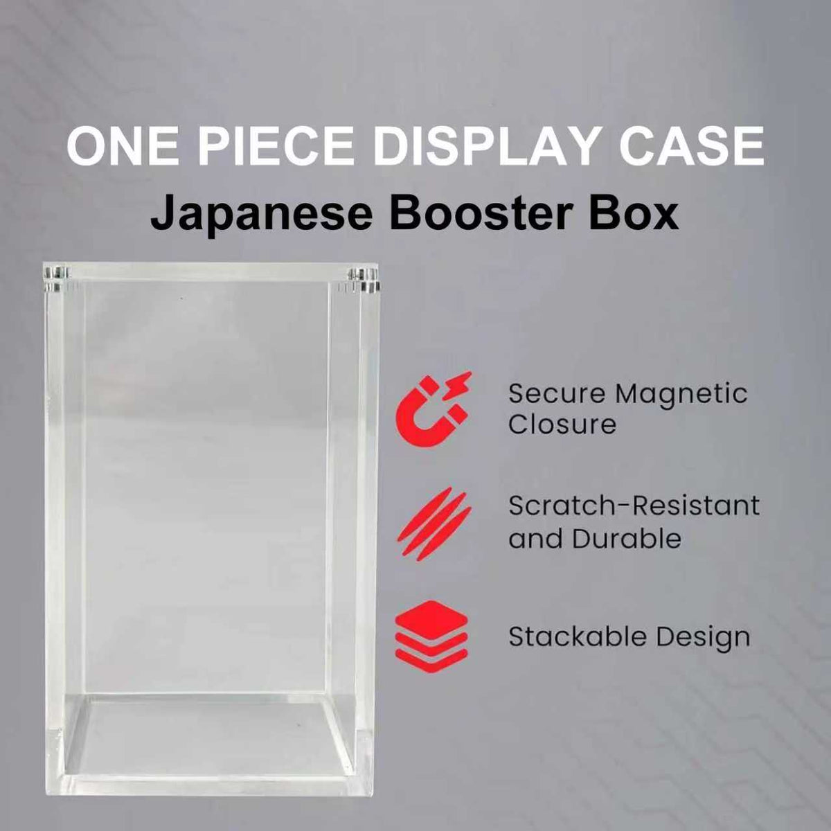Premium Foreign Pokémon/One Piece Booster Box Protective Display Acrylic Case Version 1