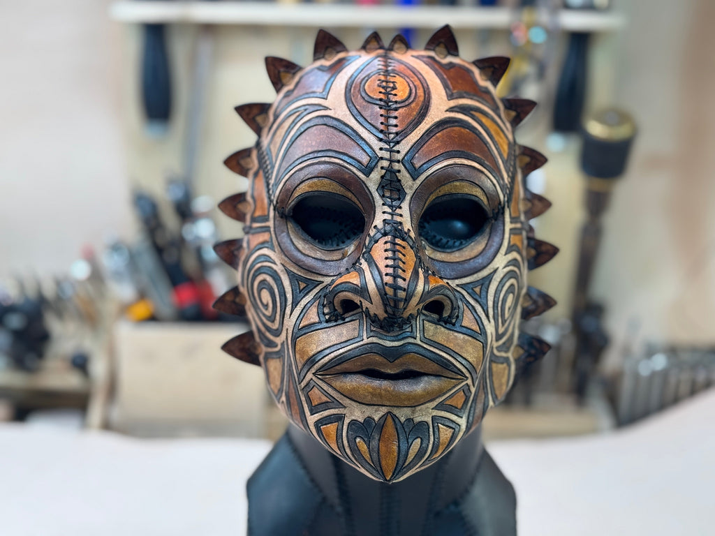 Leather Tribal Mask Printable Pattern Bundle — Intermediate + Advanced