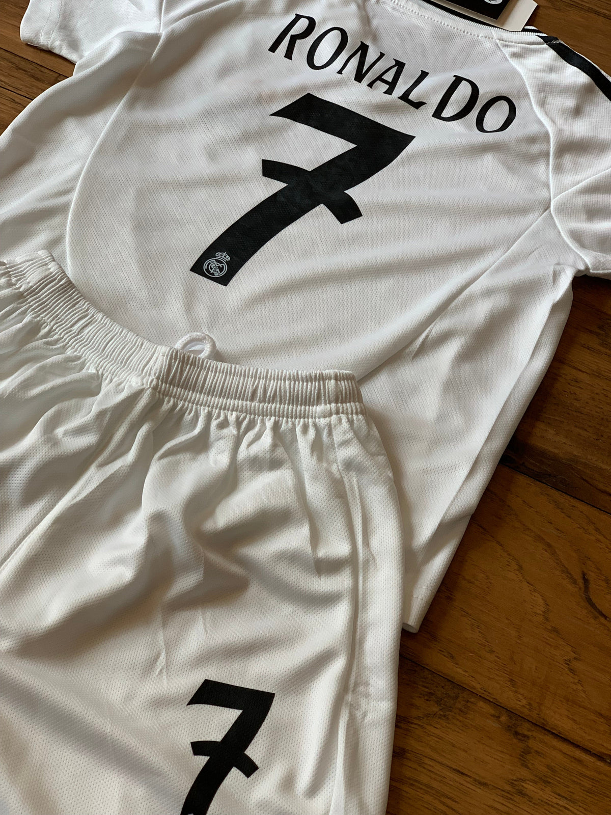 Ronaldo 7 White Kids Soccer Jersey Real Madrid Youth Toddler Sizes