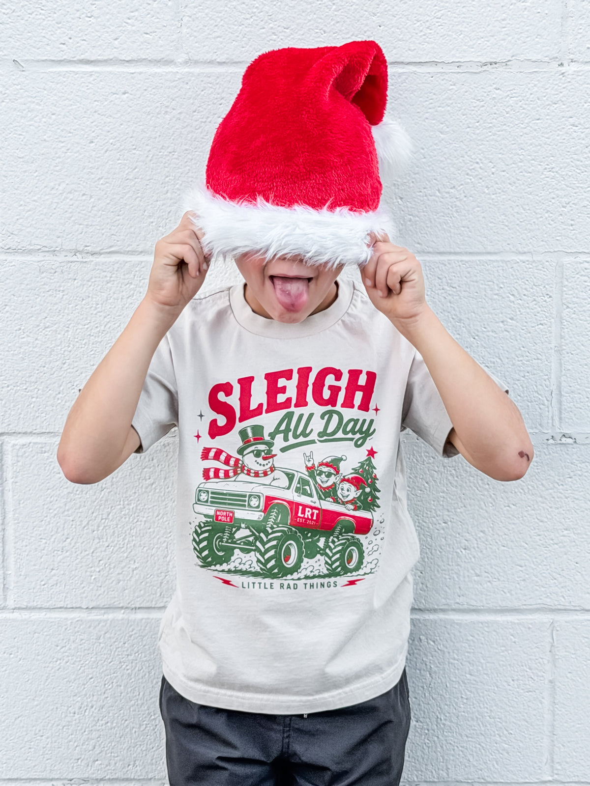 SLEIGH ALL DAY TODDLER CHRISTMAS MONSTER TRUCK TEE
