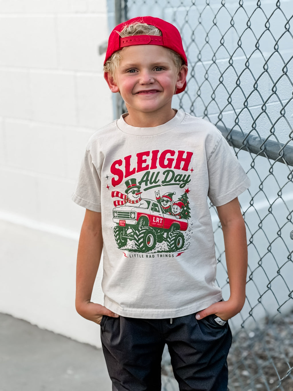 SLEIGH ALL DAY TODDLER CHRISTMAS MONSTER TRUCK TEE