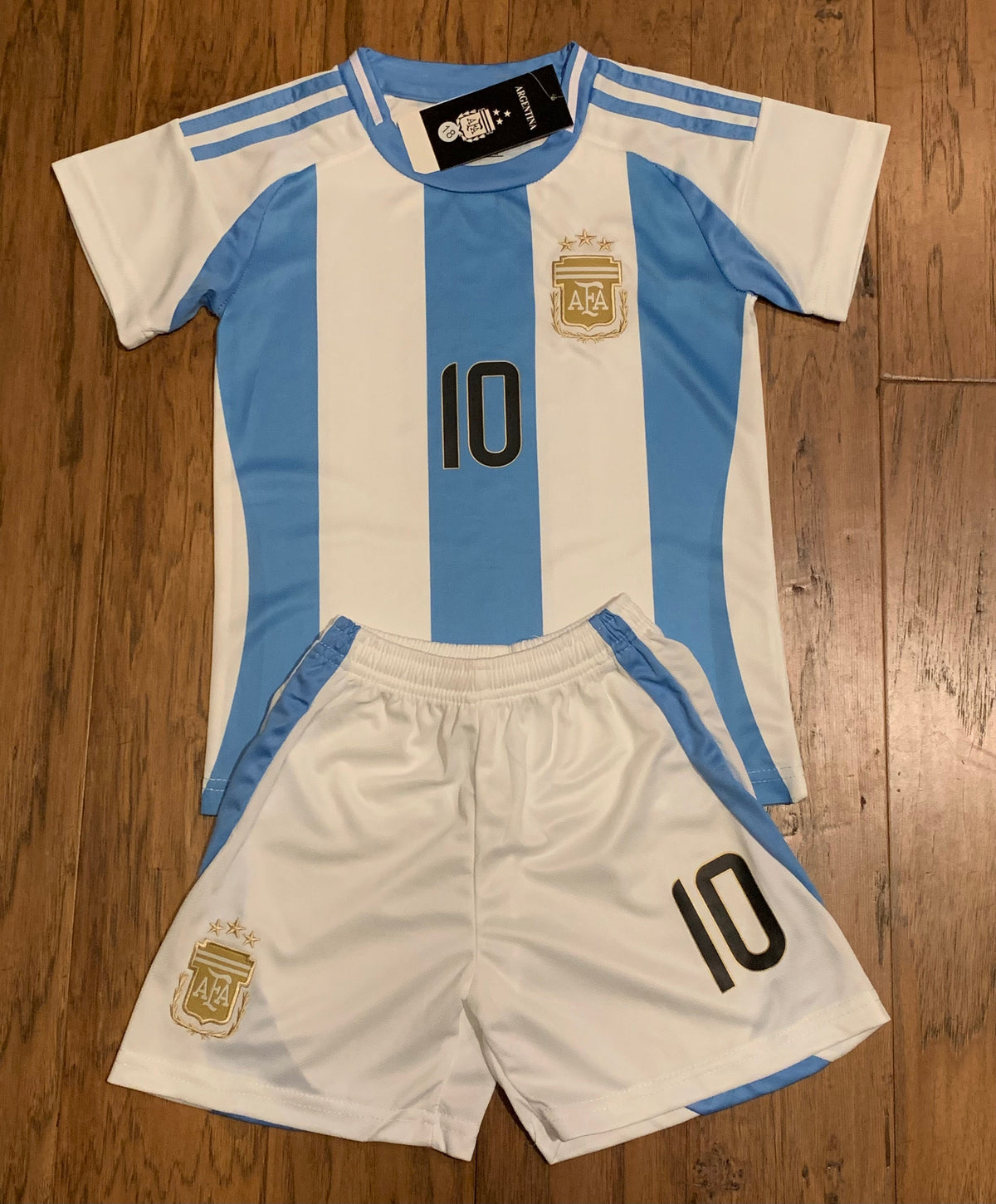 Lionel Messi Kids Soccer Argentina Home Jersey Set Youth & Toddler Sizes