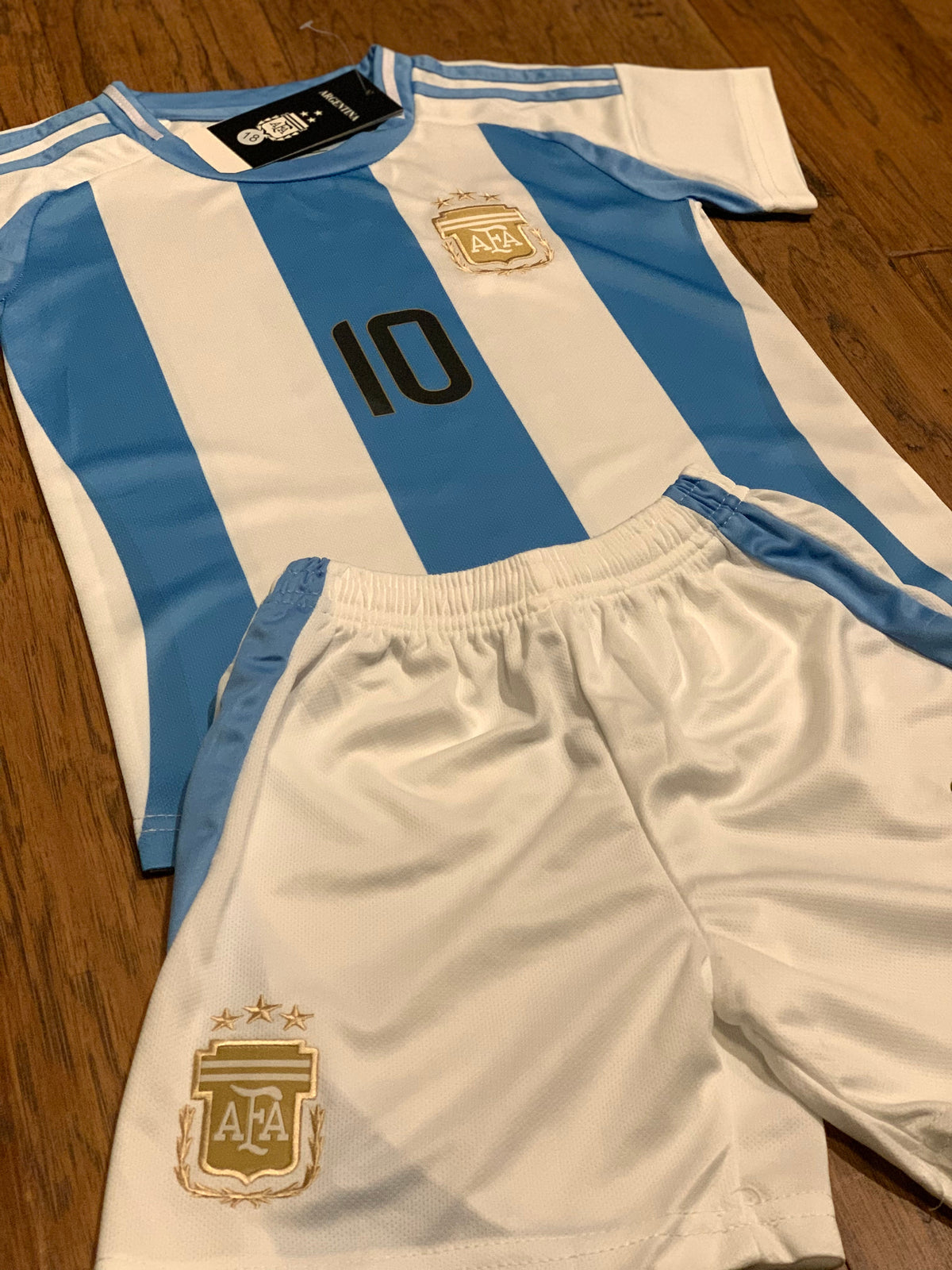 Lionel Messi Kids Soccer Argentina Home Jersey Set Youth & Toddler Sizes