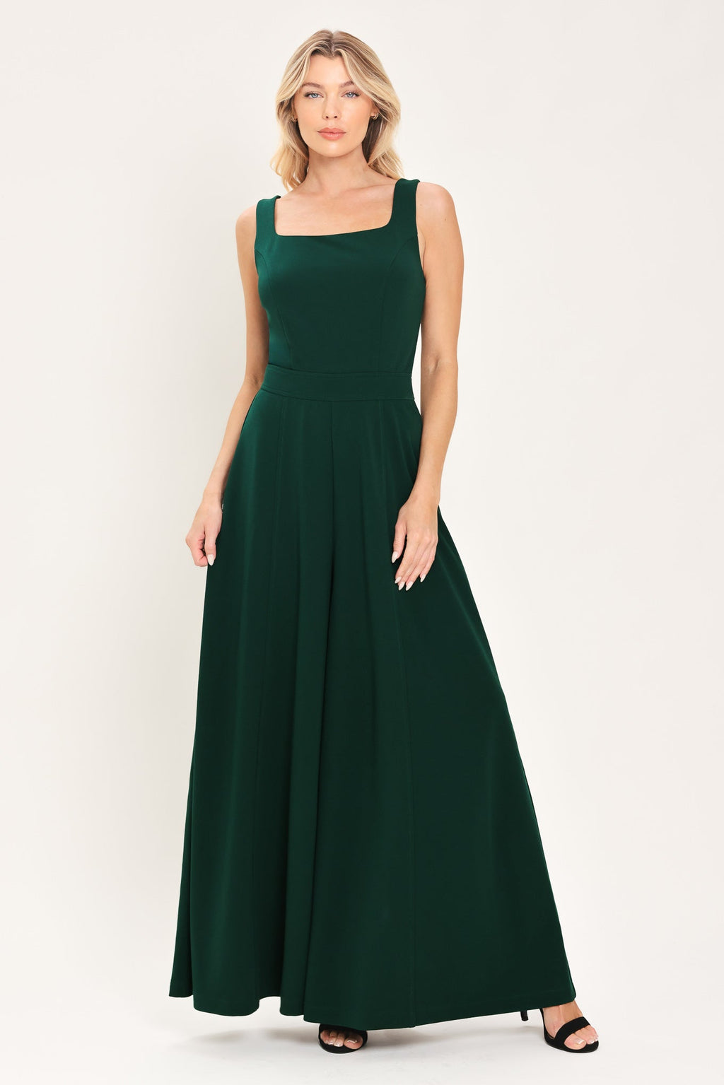 EMERALD IMPACT HUNTER GREEN EXTRA WIDE-LEG JUMPSUIT