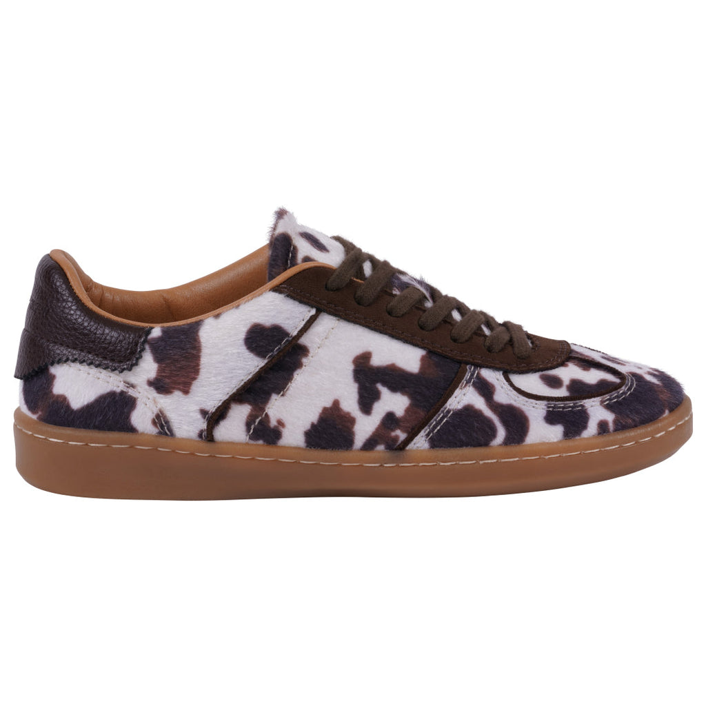 Women's Milan Cow Print Lace Up Sneaker