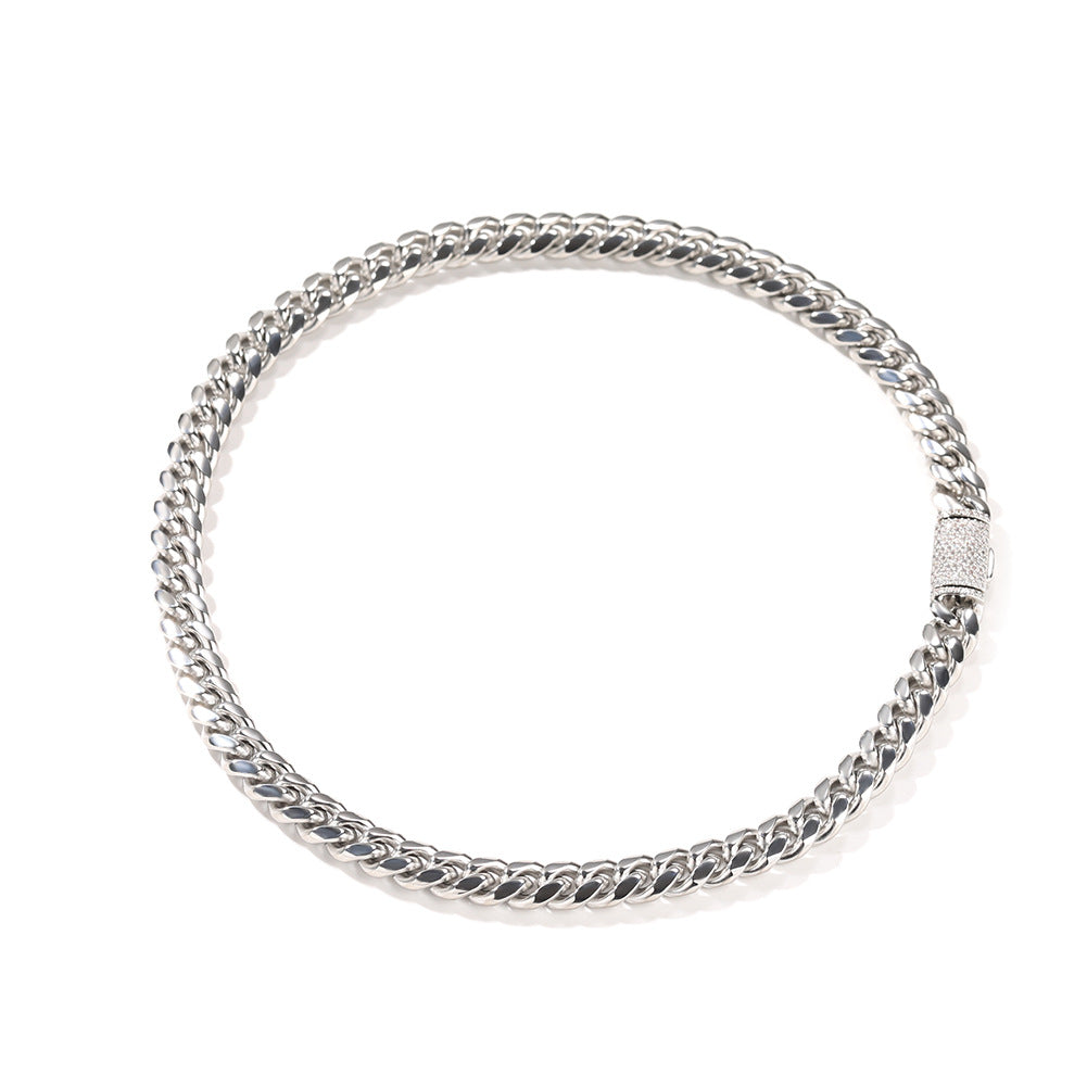 Hip-hop zircon stainless steel zircon necklace
