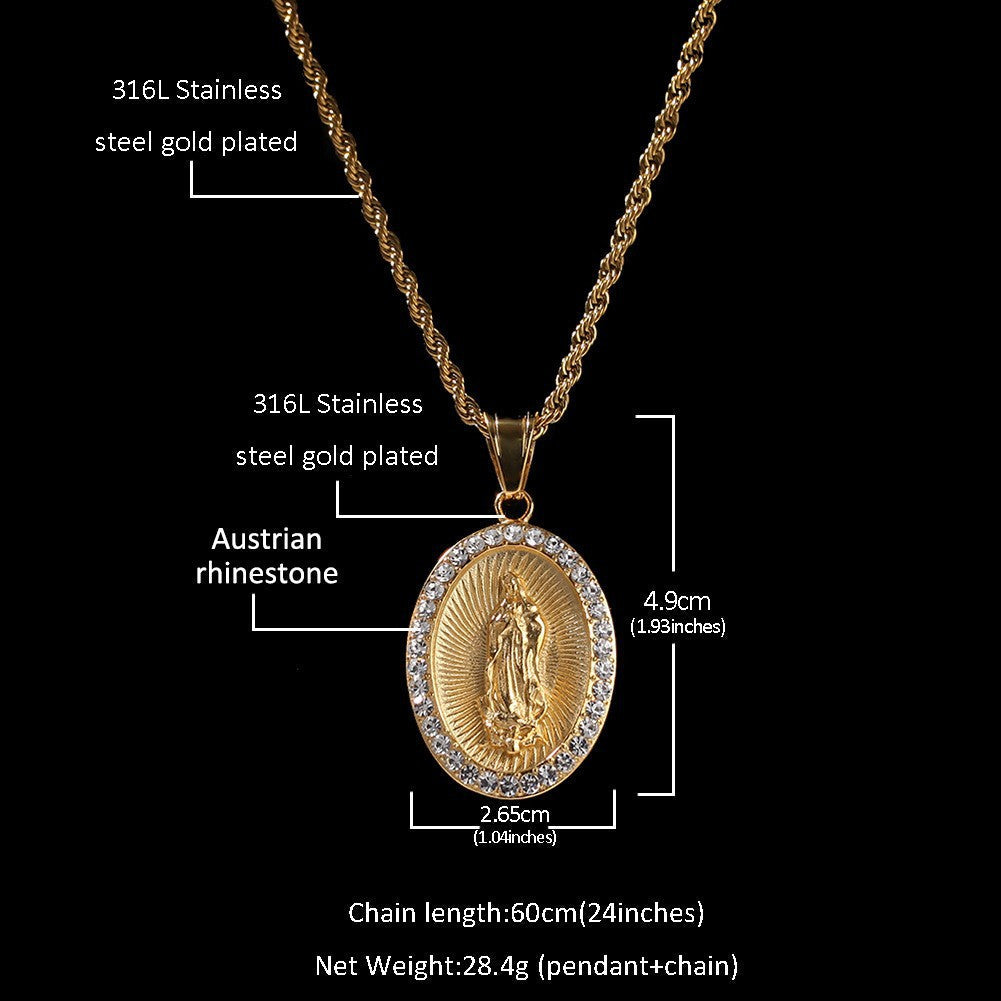 Hip Hop Winged Angel Pendant Necklace