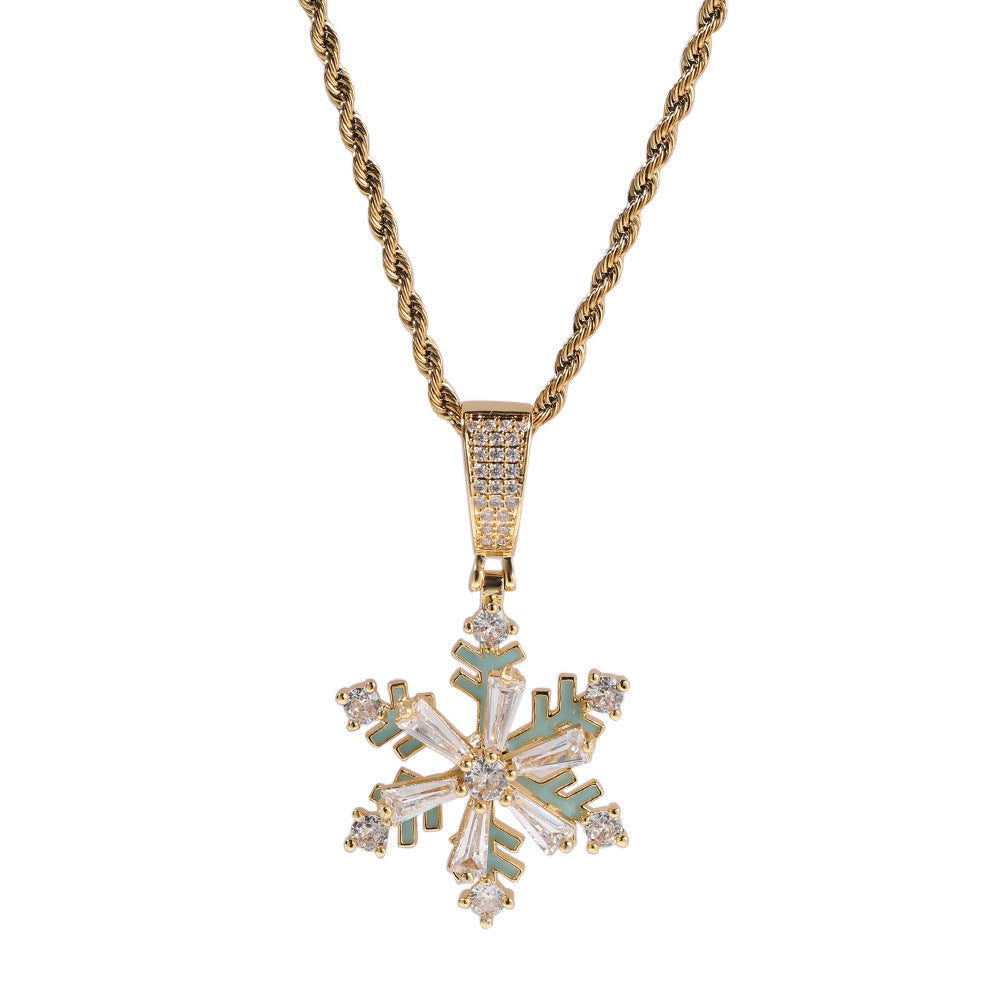 Winter rotating snowflake luminous oil drop pendant