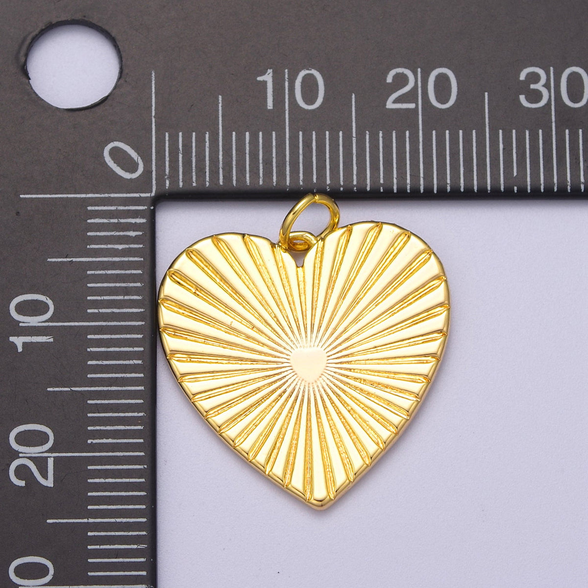 Dainty Sunburst Heart Charm, 16K Gold Filled Sunburst Heart Pendant, Women Sunburst Heart Pendant Jewelry N-271 AC-697