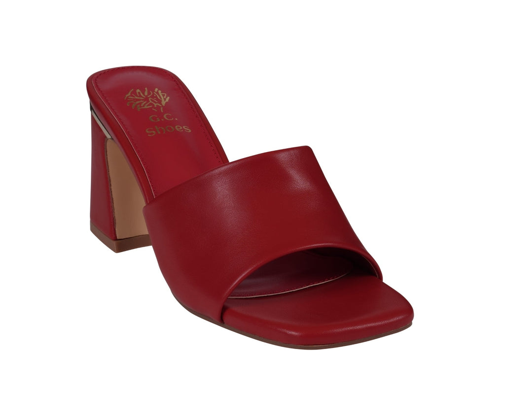 Women's Soho Red Square Toe Heeled Sandals