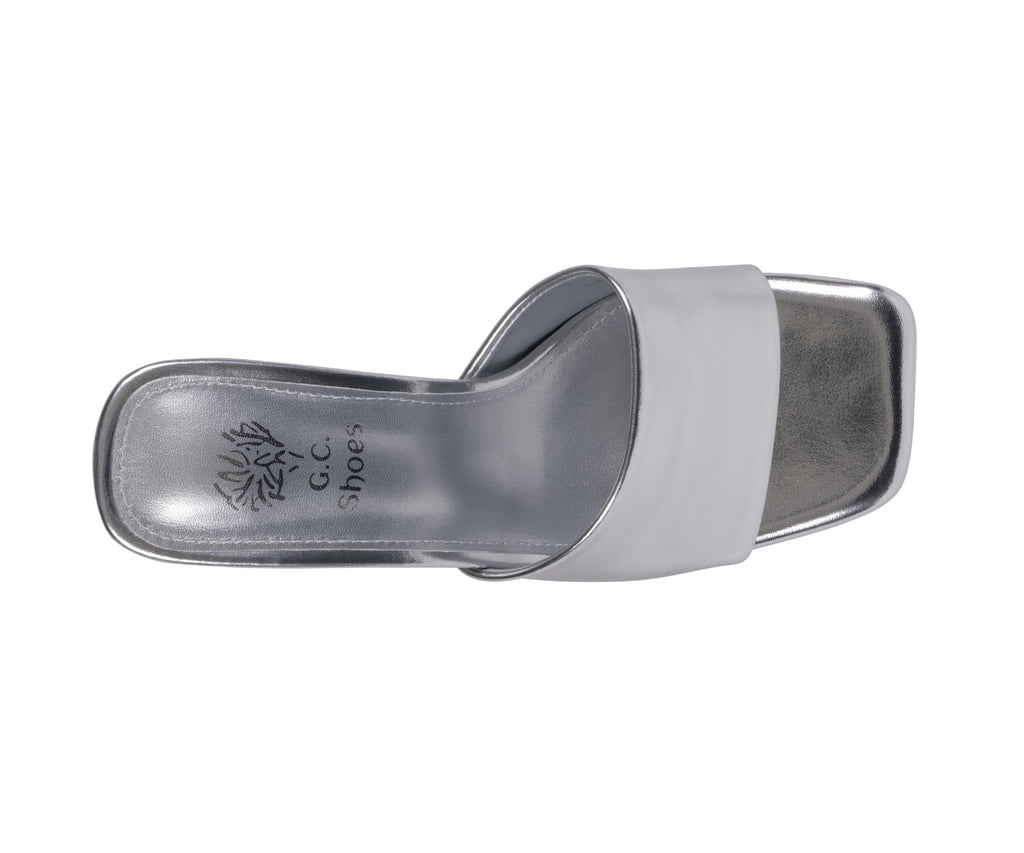 Women's Soho Silver Square Toe Heeled Sandals