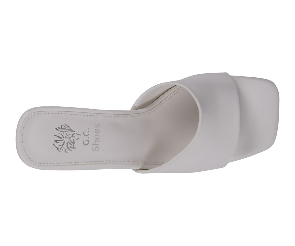 Women's Soho White Square Toe Heeled Sandals