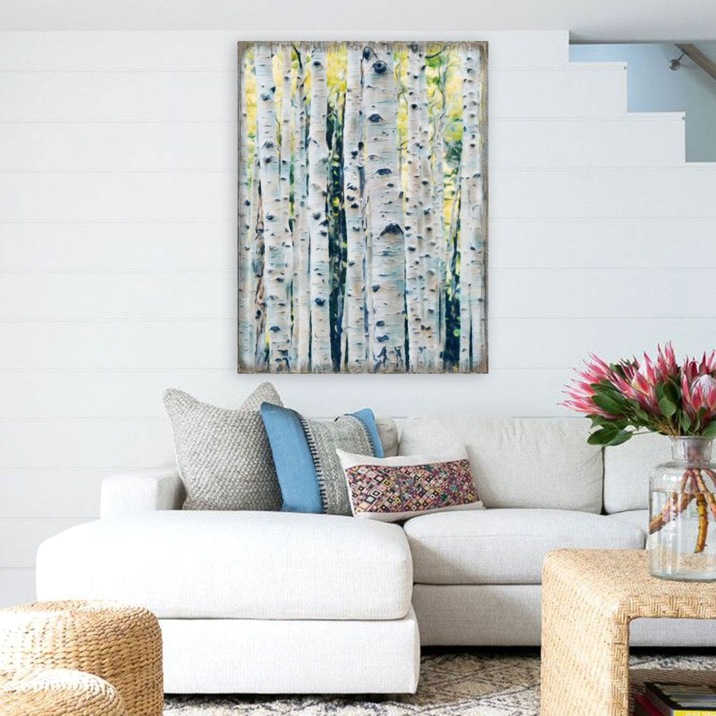 Birch Grove Art Wooden Wall Art by Nature Wonders - Nature Wildlife Decor  - 95390B