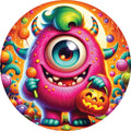 Pink One Eyed Halloween Monster Sign