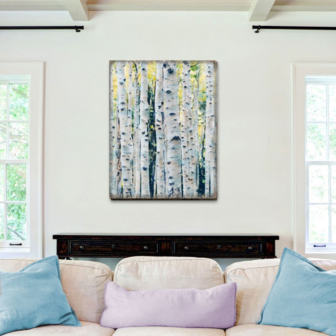 Birch Grove Art Wooden Wall Art by Nature Wonders - Nature Wildlife Decor  - 95390B