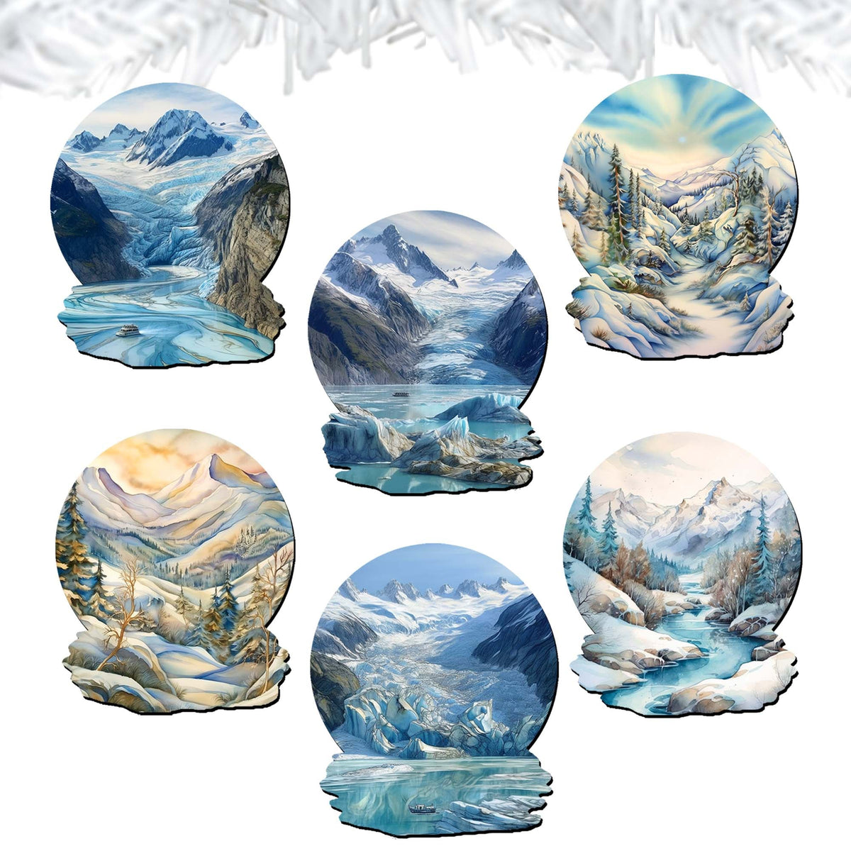 Northern Wonders Clip-On Eco Wood Decorative Ornaments Set of 6 by Nature Wonders - Wildlife Decor - 8090119C-S6