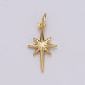 Dainty Gold  North Star Charm Necklace, Bethlehem Star Pendant in Silver Celestial Jewelry Making Supply D-450 D-451