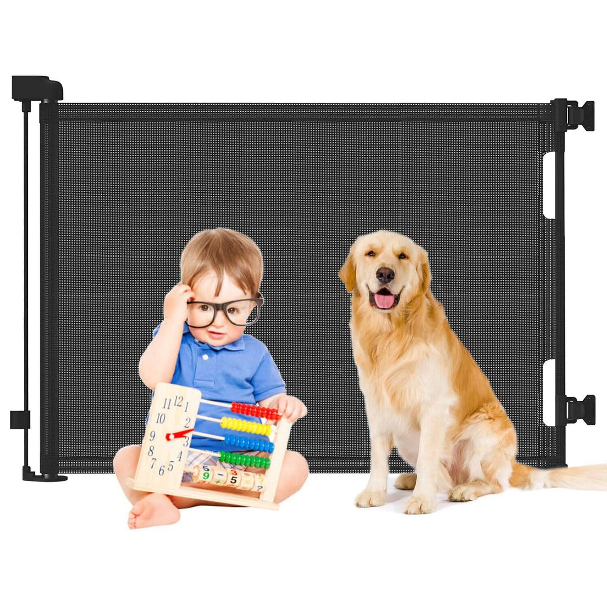 Extra Wide Child Safety Gate Retractable Door