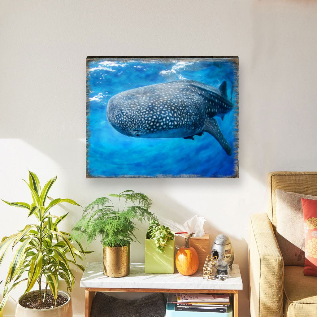 Blue Whale Art Wooden Wall Art by Nature Wonders - Nature Wildlife Decor  - 95401B
