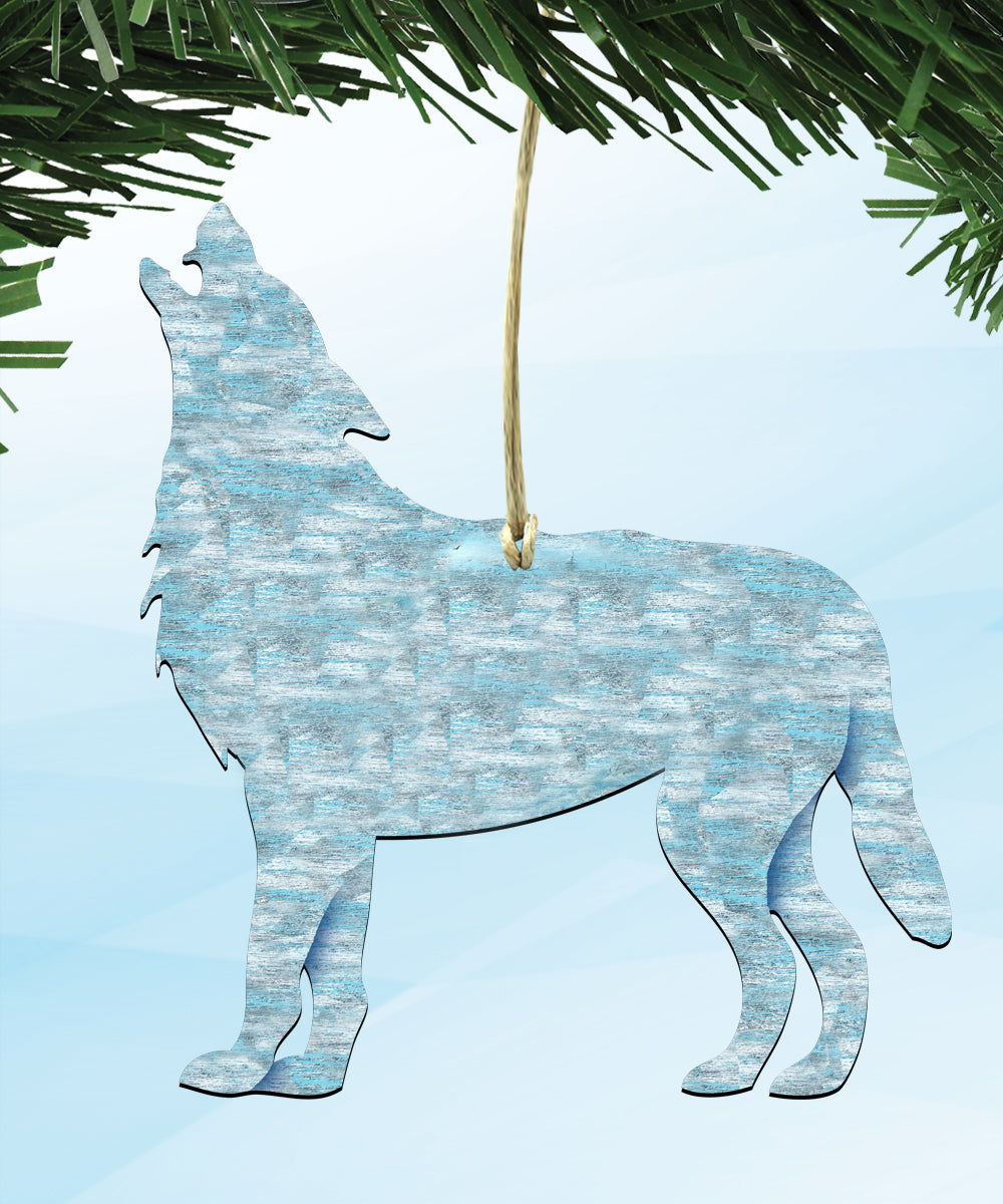 Wolf Shaped Wooden Rustic Ornaments Set of 3 99227