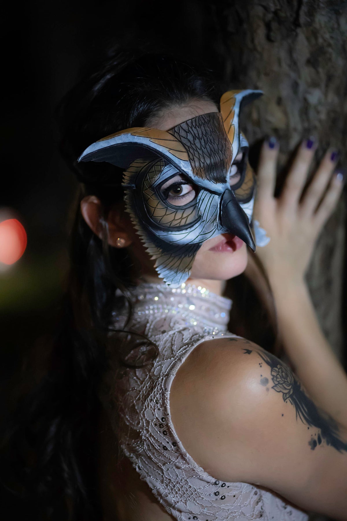 In Stock - Horned Owl Handmade Genuine Leather Mask