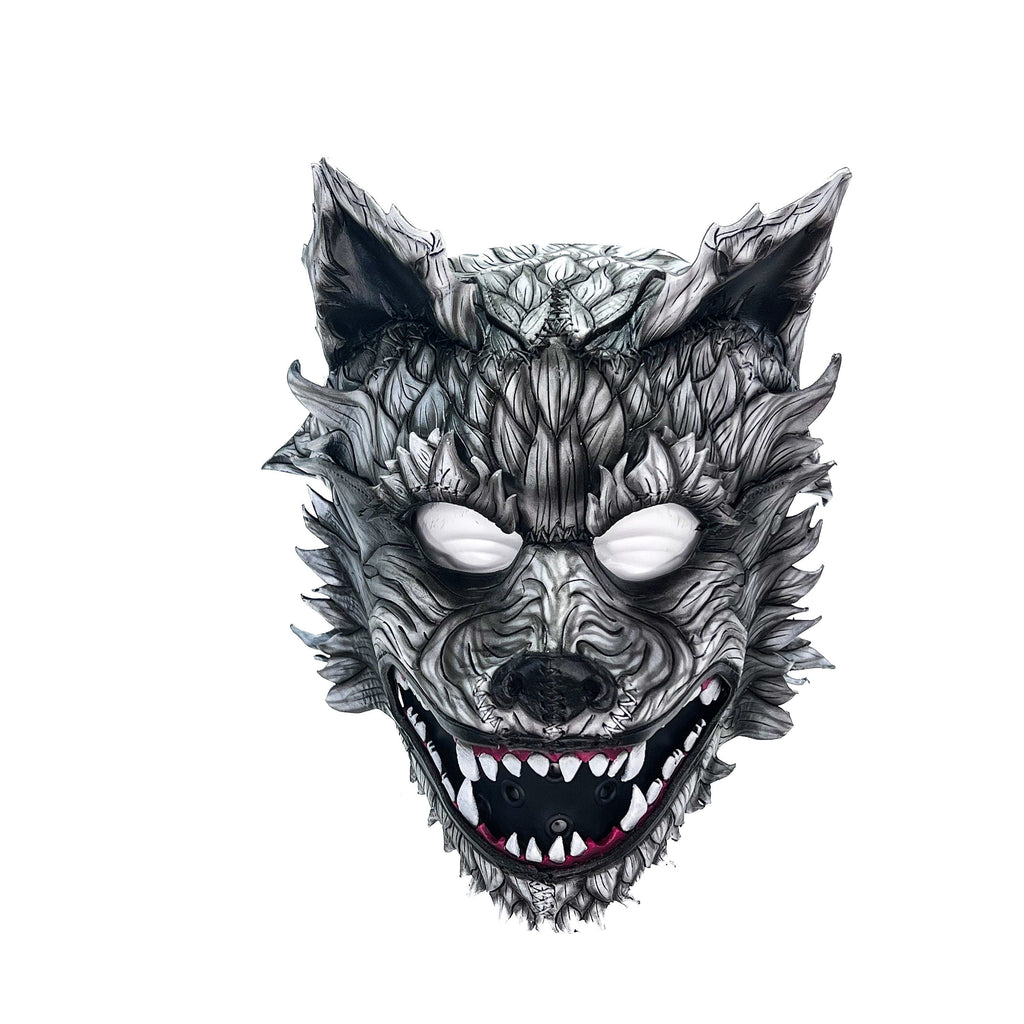 The Grey Lycan - Handmade Genuine Leather Helmet Mask